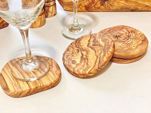 olive wood coaster