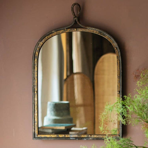 Antique Style Dark Iron Mirror