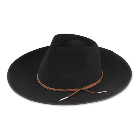 Faye Wool Panama Hat - Black